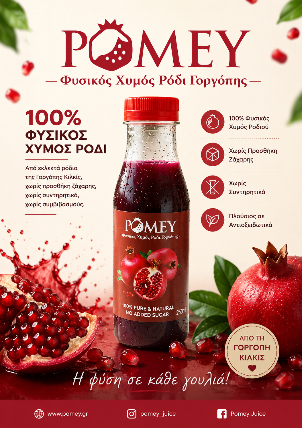 POMEY φυσικός χυμός ρόδι